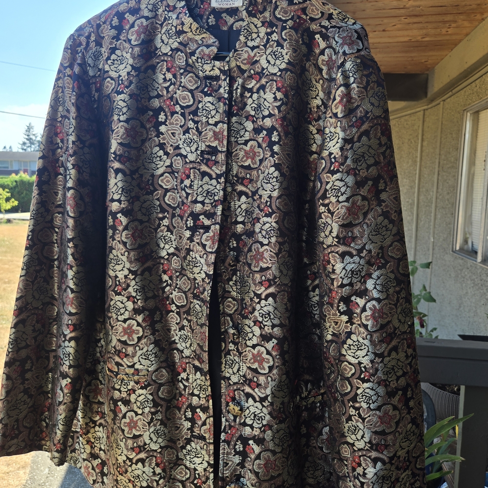 Classic Elements Black and Gold Floral Jacket